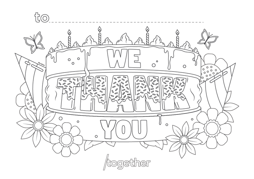 'Thank you' template with flowers